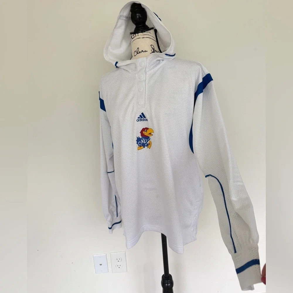 Adidas Kansas Jayhawks Jersey Hoodie KU Basketball College Sz‎ L Collegiate